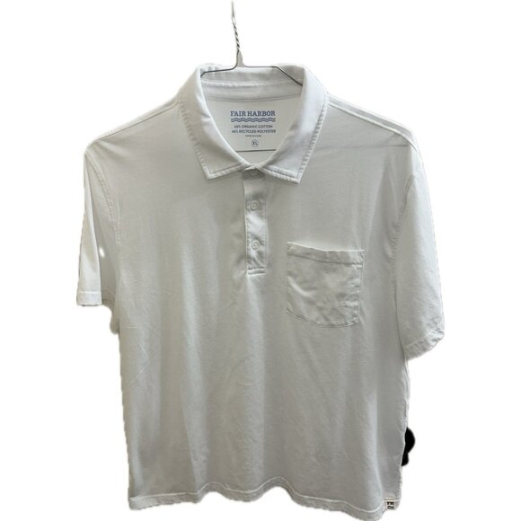 Fair Harbor Men's Collared Shirt Short Sleeve Polo White XL Pocket - Picture 1 of 11